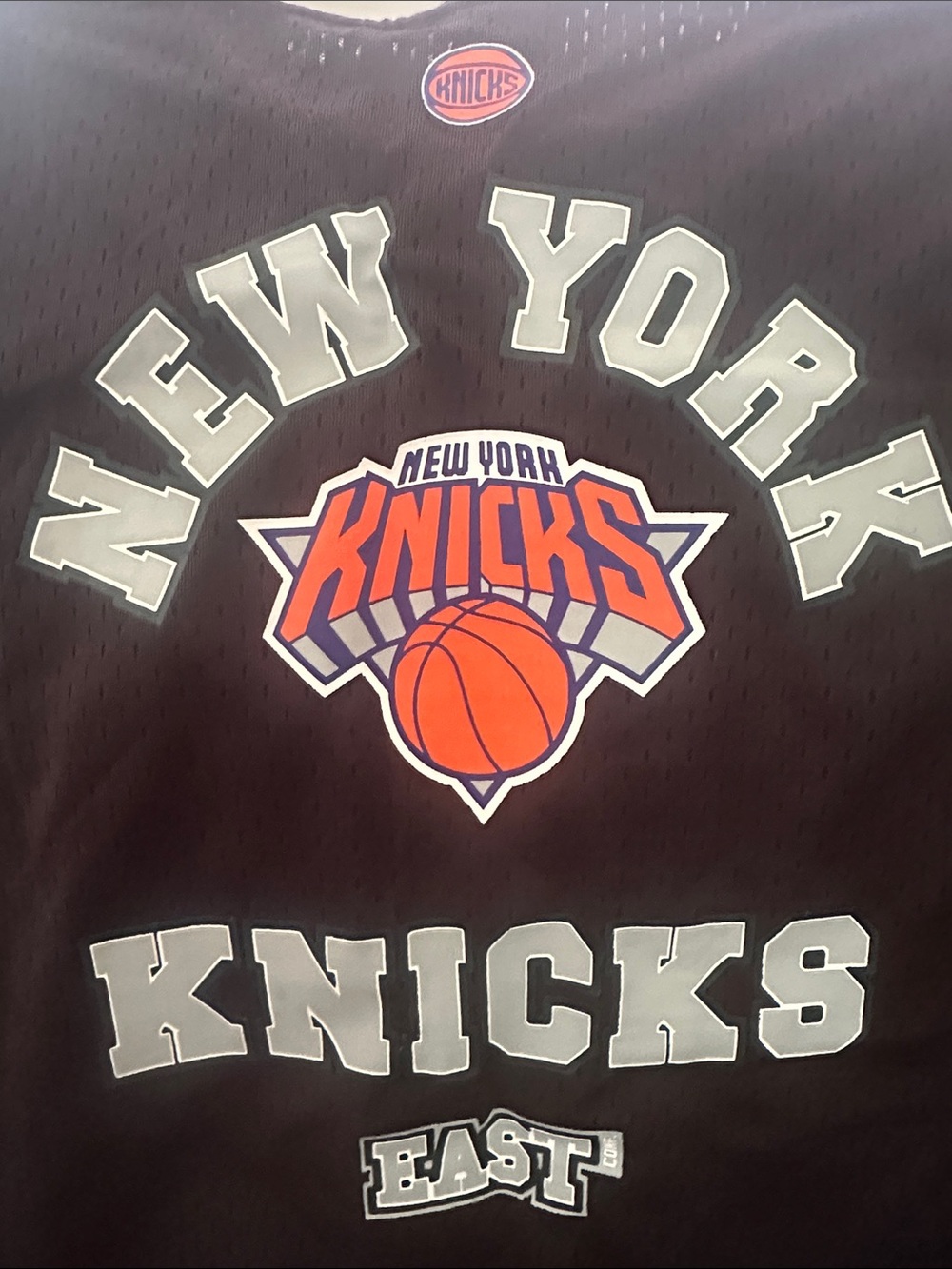 NBA Black New York Knicks Mesh Jersey Tank with White Trim unisex - Picture 3 of 6